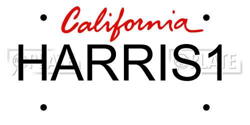 HARRIS1 California License Plate