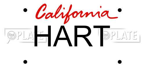 HART California License Plate