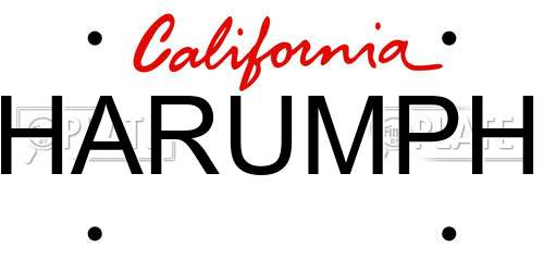 HARUMPH California License Plate