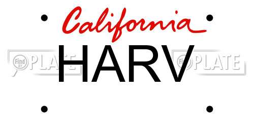 HARV California License Plate