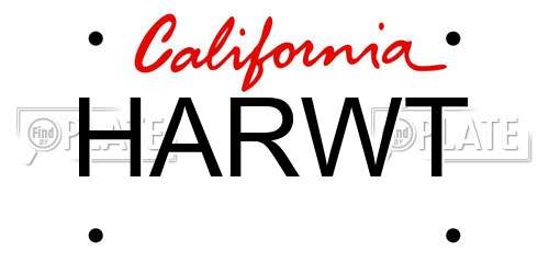 HARWT California License Plate