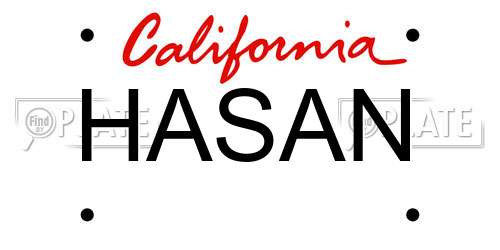 HASAN California License Plate