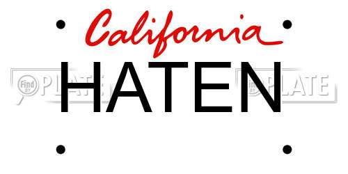 HATEN California License Plate