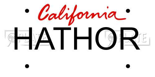 HATHOR California License Plate