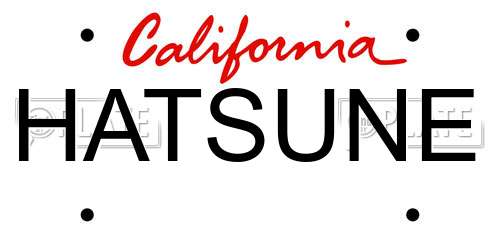 HATSUNE California License Plate