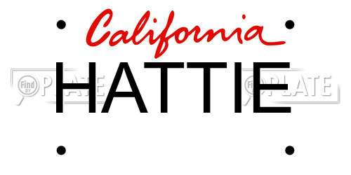 HATTIE California License Plate