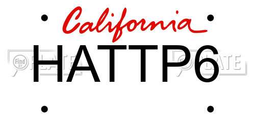 HATTP6 California License Plate