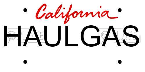 HAULGAS California License Plate