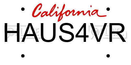 HAUS4VR California License Plate