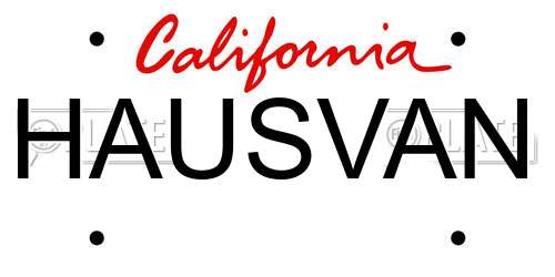 HAUSVAN California License Plate
