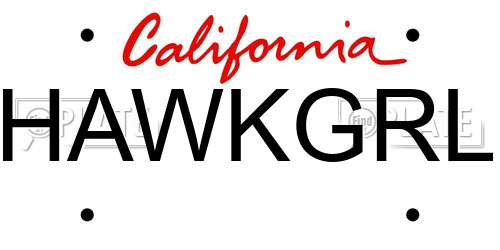 HAWKGRL California License Plate