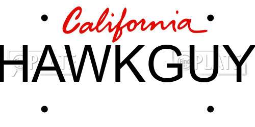 HAWKGUY California License Plate