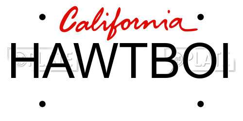 HAWTBOI California License Plate