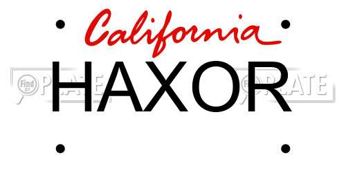 HAXOR California License Plate