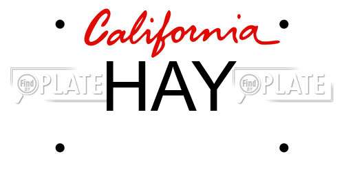 HAY California License Plate