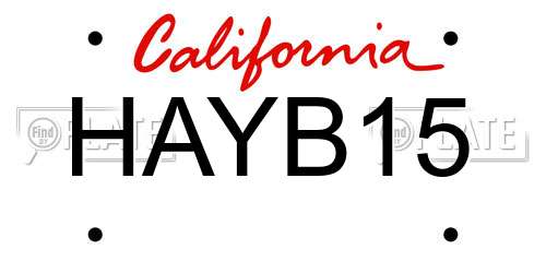 HAYB15 California License Plate