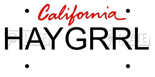 HAYGRRL California License Plate