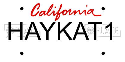 HAYKAT1 California License Plate