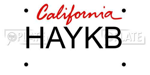 HAYKB California License Plate