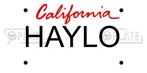 HAYLO California License Plate