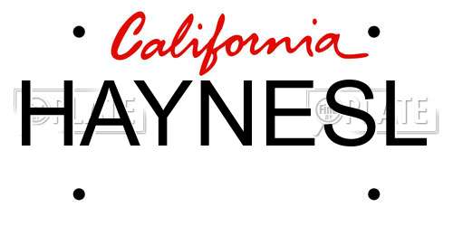 HAYNESL California License Plate