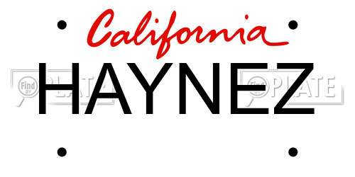HAYNEZ California License Plate