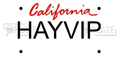 HAYVIP California License Plate