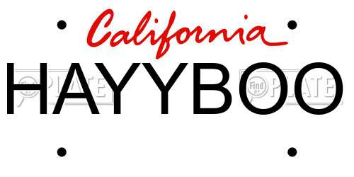 HAYYBOO California License Plate