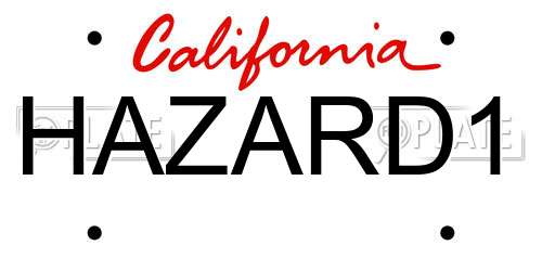 HAZARD1 California License Plate