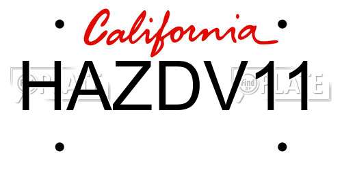HAZDV11 California License Plate