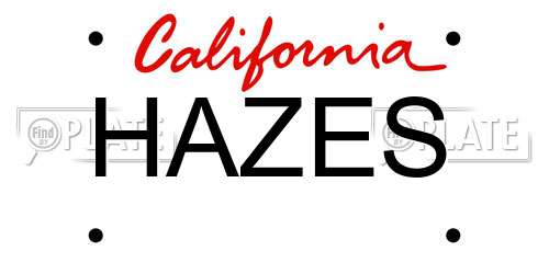 HAZES California License Plate