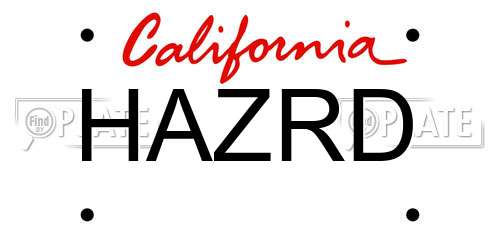 HAZRD California License Plate
