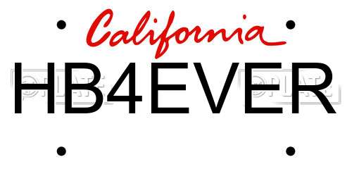 HB4EVER California License Plate