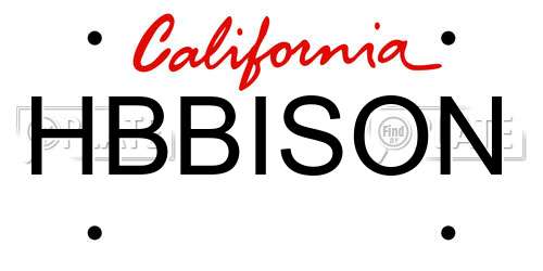 HBBISON California License Plate