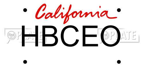HBCEO California License Plate