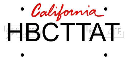 HBCTTAT California License Plate