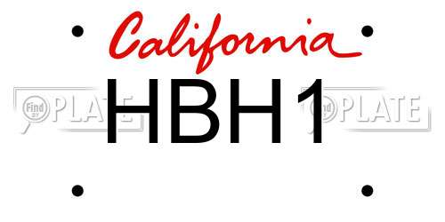 HBH1 California License Plate