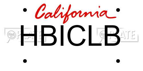 HBICLB California License Plate