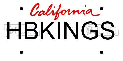 HBKINGS California License Plate