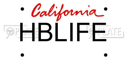 HBLIFE California License Plate