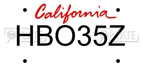 HBO35Z California License Plate