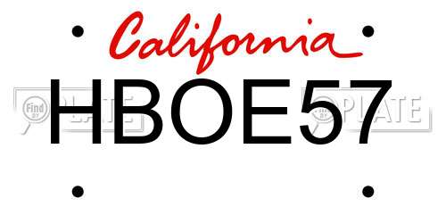 HBOE57 California License Plate