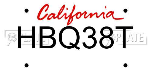 HBQ38T California License Plate