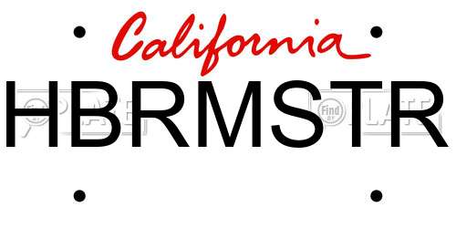 HBRMSTR California License Plate