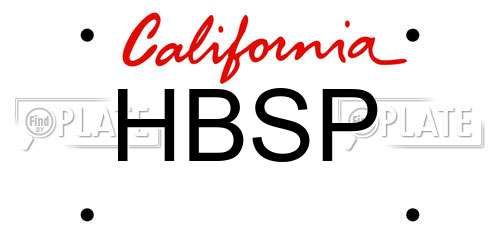 HBSP California License Plate