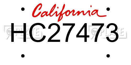 HC27473 California License Plate