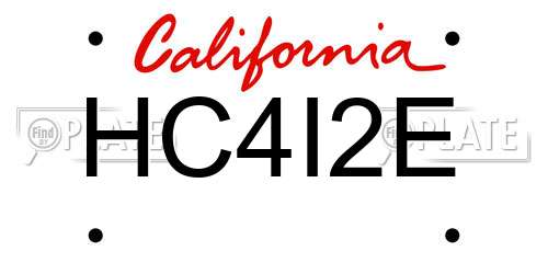 HC4I2E California License Plate