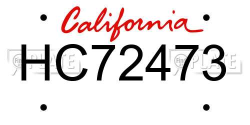 HC72473 California License Plate