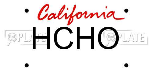 HCHO California License Plate