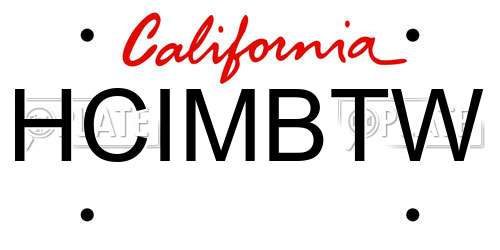 HCIMBTW California License Plate